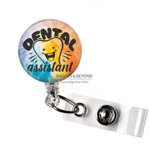 🦷✨ Dental Assistant Badge Reel | DA Retractable ID Name Tag Holder